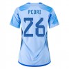 Virallinen pelipaita Espanja PEDRI 26 Vieras World Cup 2022 Lyhythihainen - Naisten